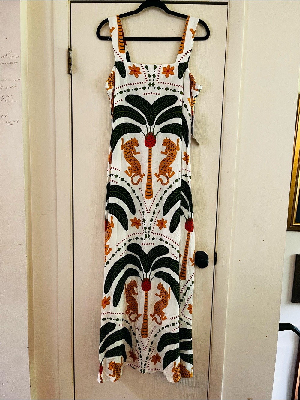 Woman’s Resortwear Tropical Hawaiian Maxi Beachy Cheetah Sundress M